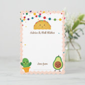 Invitation Thème Taco Fiesta Conseils & Bien voeux pour bébé (Debout devant)