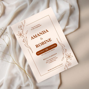 Invitation Thème Teracota simple Mariage élégant