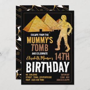 Invitation Thème Tombe de maman, Salle d'évasion fête d'anniv