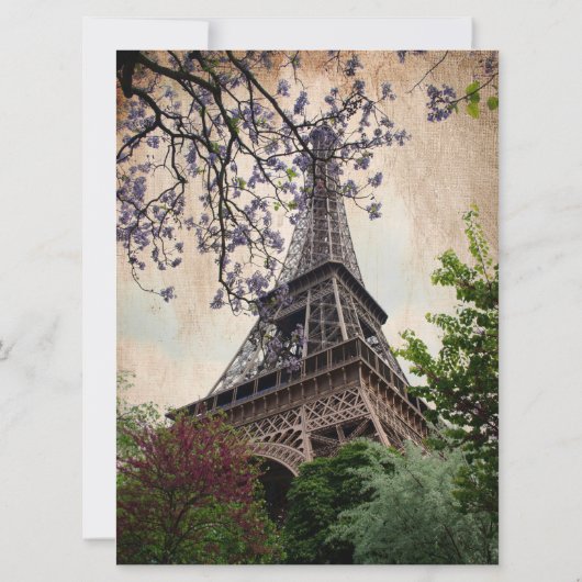 Invitation Thème Tour Eiffel Mariage français (Dos)