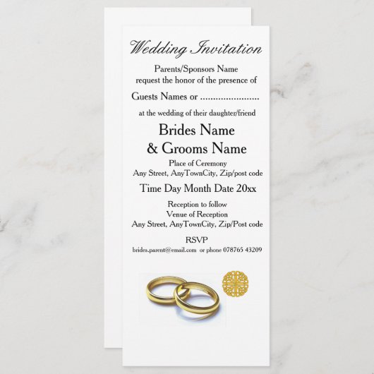 Invitation Thème traditionnel écossais et Mariage celte (Devant / Derrière)