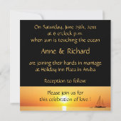 Invitation Thème tropical du coucher de soleil (Dos)