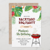 Invitation Thème Tropical luau barbecue (Devant / Derrière)