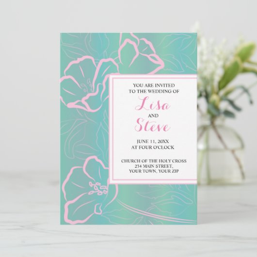 Invitation Thème tropical Plage Destination Mariage (Debout devant)