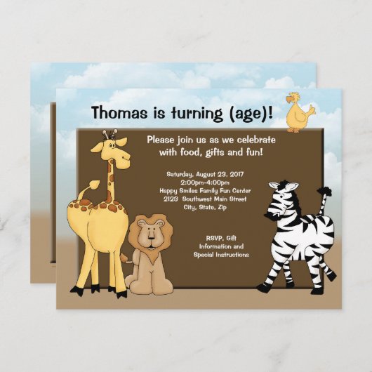 Invitation Thème Tundra (Devant / Derrière)