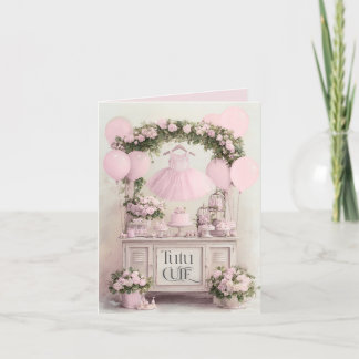 Invitation Thème Tutu Mignon Ballet Rose Danseuse pour Filles