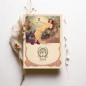 Invitation Thème Vin Art Nouveau Dîner Mariage Menu Floral