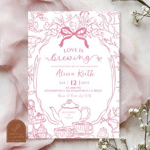 Invitation Thème vintage rose poussiéreux toilette THÉ party