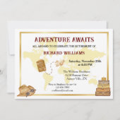 Invitation Thème Voyage à la retraite Aventure Attend la fête (Devant)