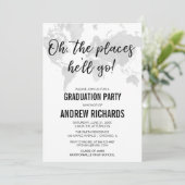 Invitation Thème Voyage Oh les endroits où il va aller gradua (Debout devant)