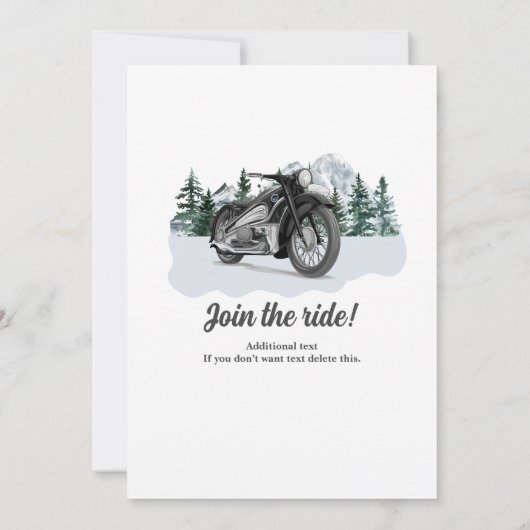 Invitation Thème Voyage Retraite Classic Motorbike Rolling (Dos)