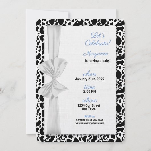 Invitation Thème Western Bleu pour la Baby Shower de Cowboy (Dos)