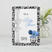 Invitation Thème Western Bleu pour la Baby Shower de Cowboy (Debout devant)