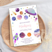 Invitation Thème Whimsical Galaxy pour enfants