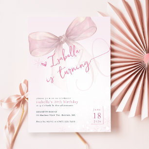 Invitation Thèmes d'anniversaire 30 ans Rose Ruban Hiver