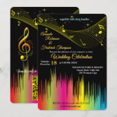 Invitation Thèmes de célébration pour les amoureux de la musi (Devant / Derrière)