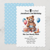 Invitation thèmes de Teddy pour les 2 ans des enfants (Devant / Derrière)