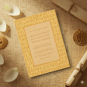 Invitation Thèmes Hiéroglyphiques de l'Égypte Ancienne Mariag
