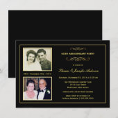 Invitation Then & Now 50e anniversaire avec 2 photos (Devant / Derrière)