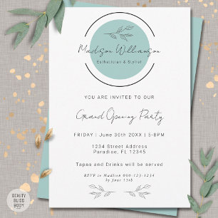Invitation Thérapeute Moderne Styliste Spa Minimaliste Botani