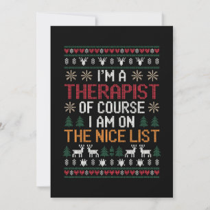 Invitation Thérapeute sur la liste des gentils Sweater de Noë