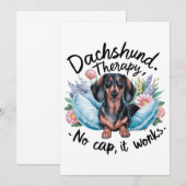 Invitation Thérapie Teckel Pas de Blague Ça Marche (Devant / Derrière)