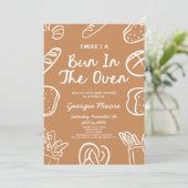 Invitation There's A Bun In The Oven Whimsical Baby Shower (Debout devant)