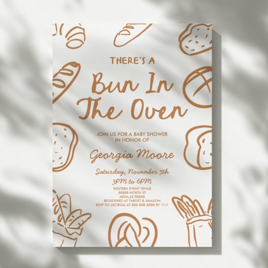 Invitation There's A Bun In The Oven Whimsical Baby Shower