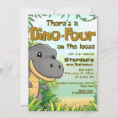 Invitation There's a Dino Four on the Loose - 4rd Birthday (Devant)