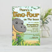 Invitation There's a Dino Four on the Loose - 4rd Birthday (Debout devant)