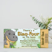 Invitation There's a Dino Four on the Loose - Ticket (Debout devant)