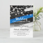Invitation Thin Blue Line | Mariage de policier (Debout devant)