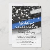 Invitation Thin Blue Line | Mariage de policiers (Devant)
