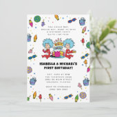 Invitation Thing One Thing Two | Anniversaire des jumeaux Con (Debout devant)