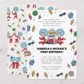 Invitation Thing One Thing Two | Anniversaire des jumeaux Con (Devant / Derrière)