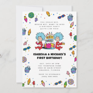 Invitation Thing One Thing Two   Anniversaire des jumeaux Con