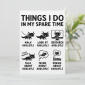 Invitation Things I Do In My Spare Time Axolotl Hobby (Debout devant)