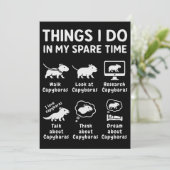 Invitation Things I Do In My Spare Time Capybara Funny (Debout devant)