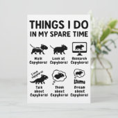 Invitation Things I Do In My Spare Time Capybara Funny Pet (Debout devant)