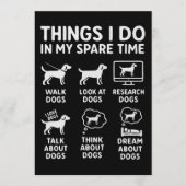 Invitation Things I Do In My Spare Time Dogs Funny (Devant)