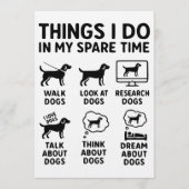 Invitation Things I Do In My Spare Time Dogs Funny (Devant)