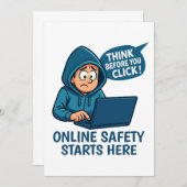Invitation Think Before You Click - Online Safety Awareness (Devant / Derrière)