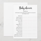 Invitation Think Fast Baby Shower Game, Baby Shower Printable (Devant / Derrière)
