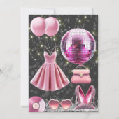 Invitation Think Pink Core Disco Party (Dos)