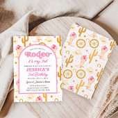 Invitation Third Rodeo Wild West Cowgirl Pink 3rd Birthday