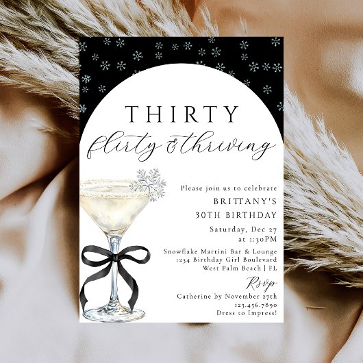 Invitation Thirty Flirty & Thriving Chic Winter 30th Birthday