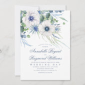Invitation Thistle Anemone Verdure Dusty Blue Mariage (Devant)