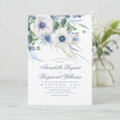 Invitation Thistle Anemone Verdure Dusty Blue Mariage (Debout devant)