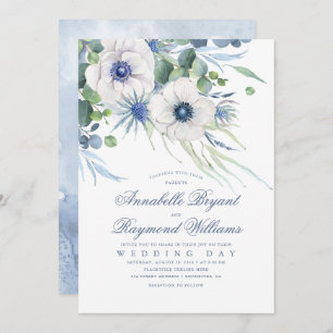Invitation Thistle Anemone Verdure Dusty Blue Mariage