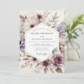 Invitation Thistle Aquarelle Flora Wedding (Debout devant)
